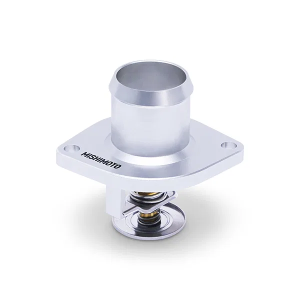 MMTS-F2D-03FH – MISHIMOTO Thermostat Housing, Straight Neck Aluminum O-Ring Seal Silver With 200 Degree Fahrenheit Ac...